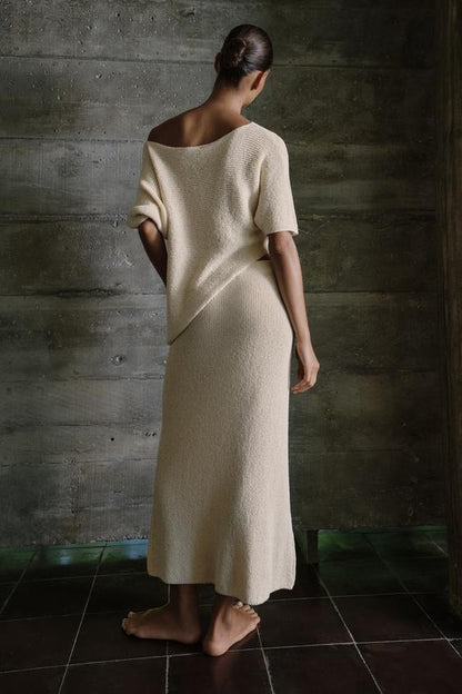 Jupe midi en maille