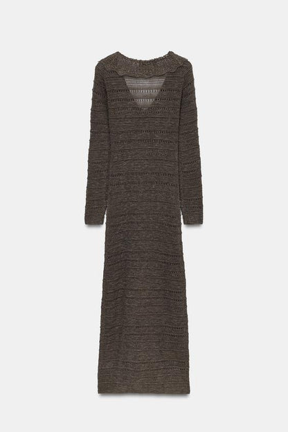 Robe à volants en maille pointelle