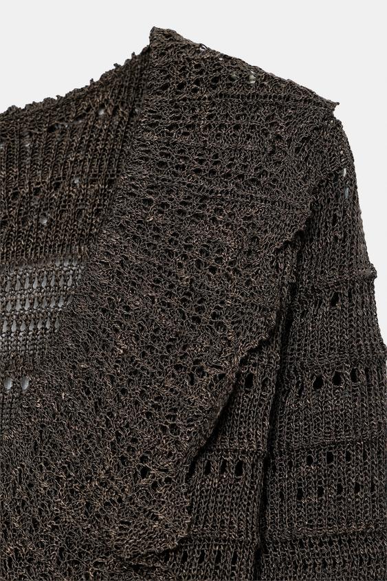 Robe à volants en maille pointelle