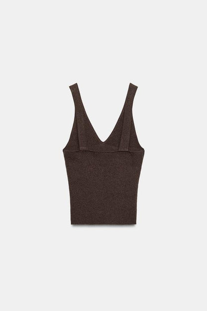 Top en maille à bretelles