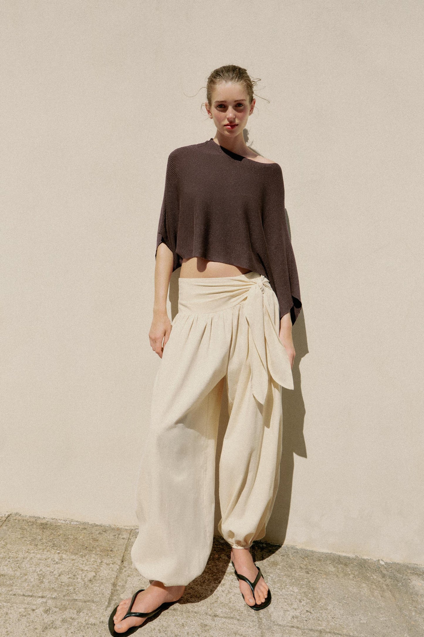 Pull cape court en maille