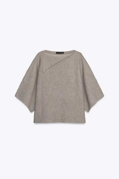 Pull en maille à col revers