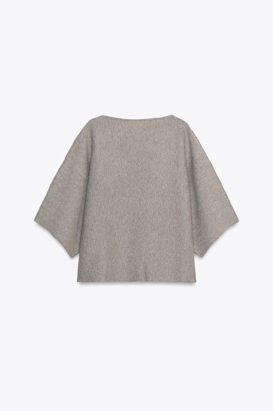 Pull en maille à col revers