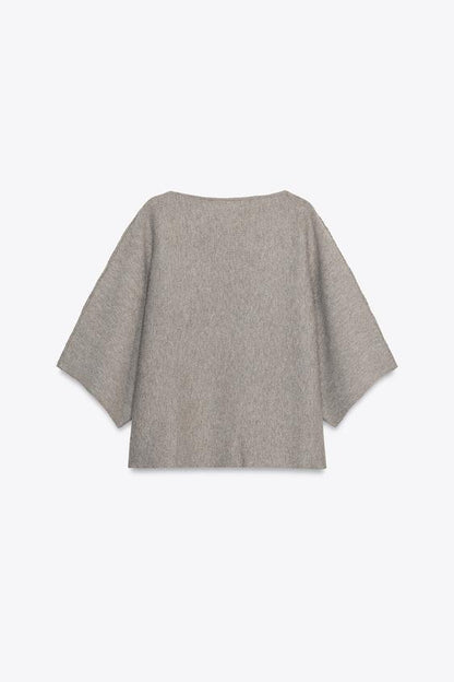 Pull en maille à col revers