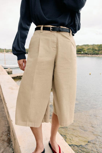 Bermuda long avec ceinture