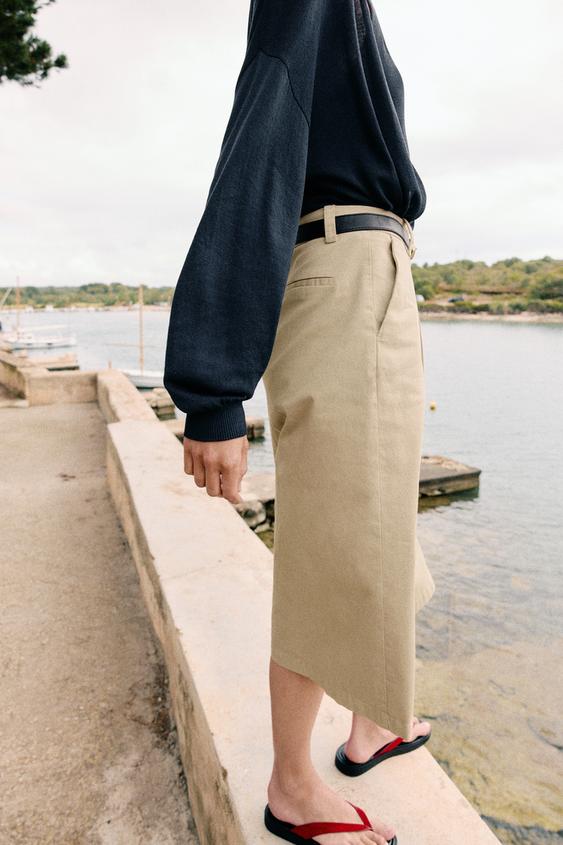 Bermuda long avec ceinture