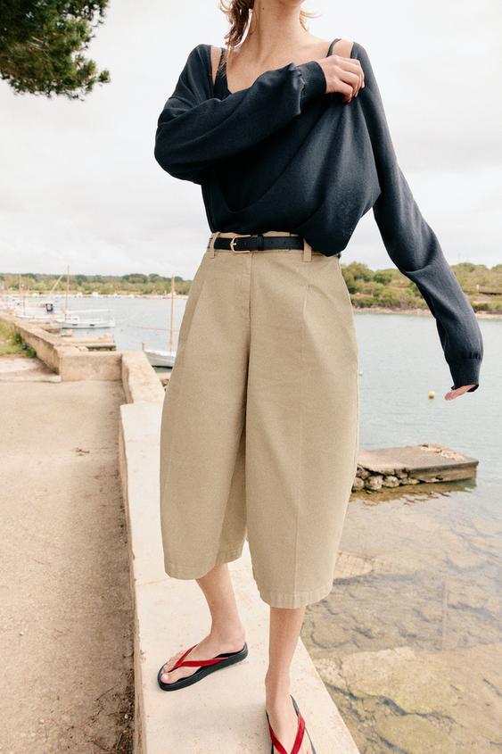Bermuda long avec ceinture