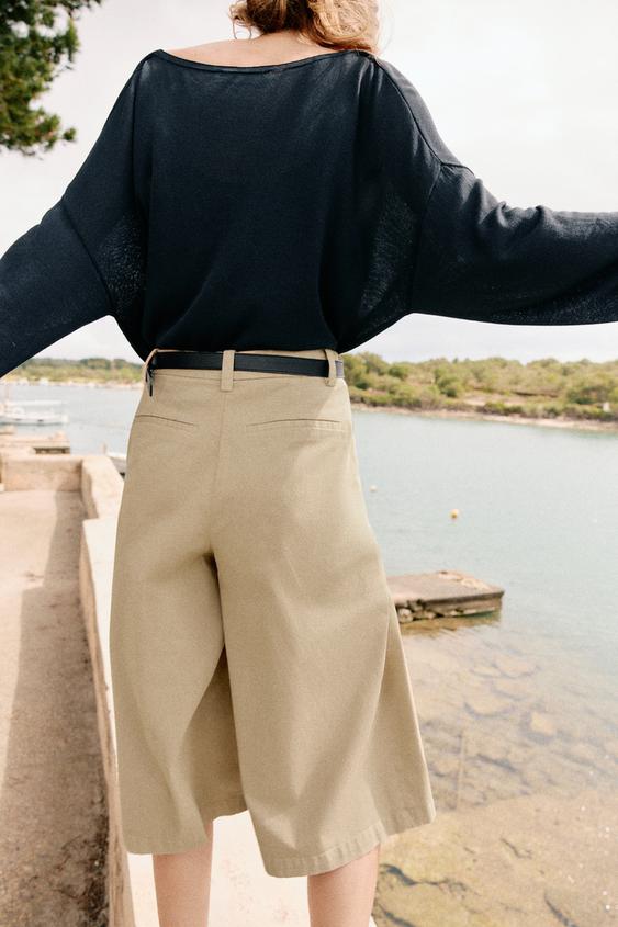 Bermuda long avec ceinture