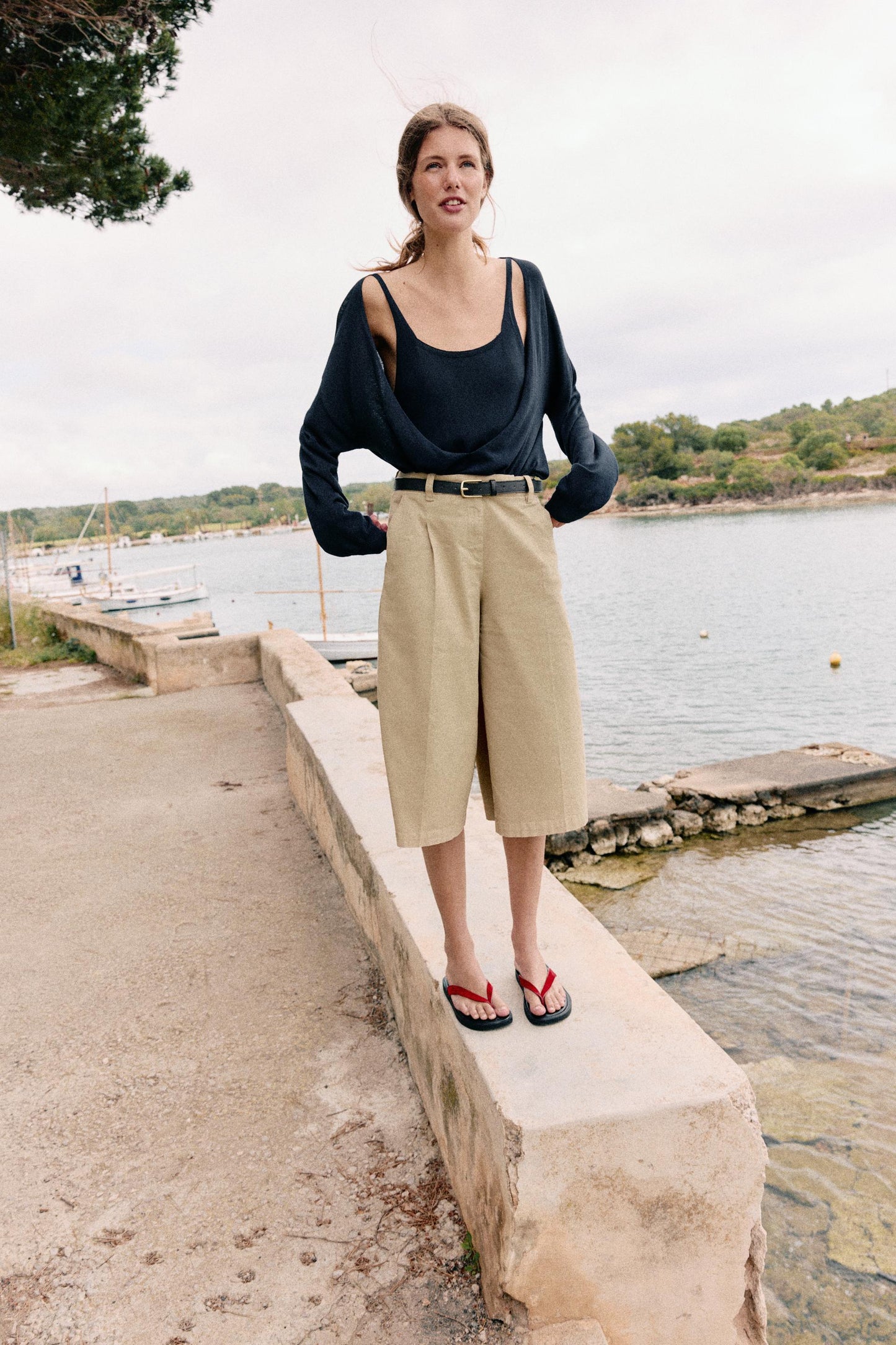 Bermuda long avec ceinture