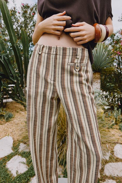 Pantalon droit à rayures