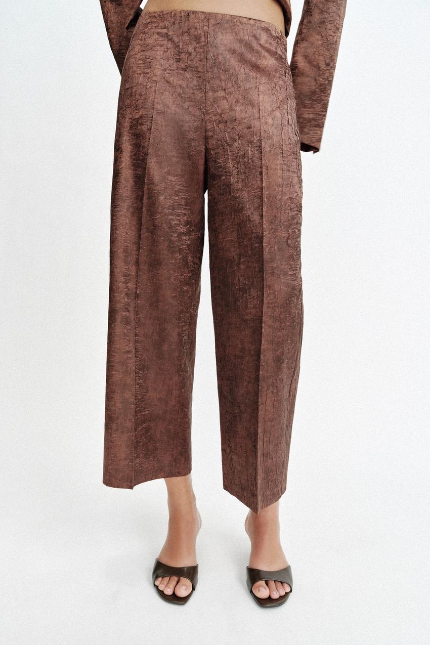 Pantalon-culotte effet froissé