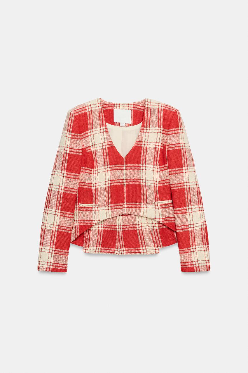 Veste cintrée à carreaux ZW Collection
