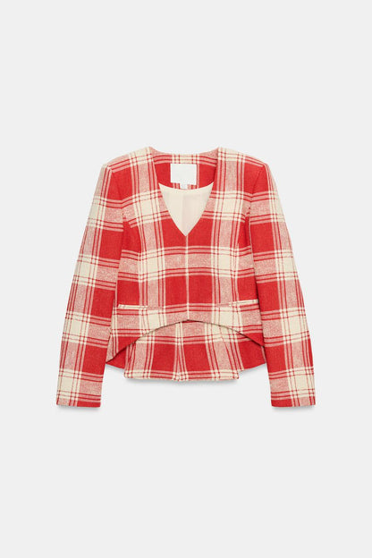 Veste cintrée à carreaux ZW Collection