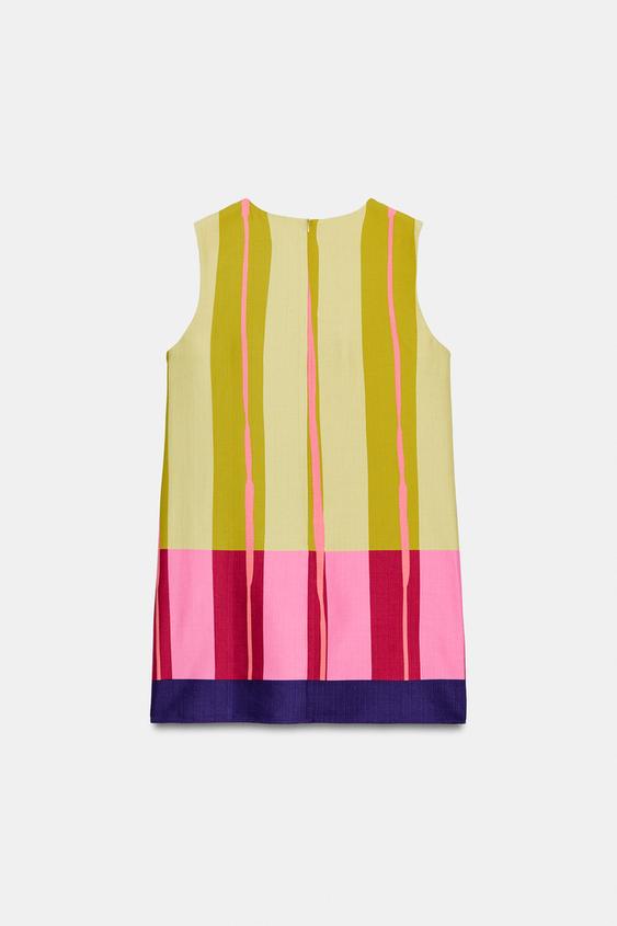 Robe courte à rayures