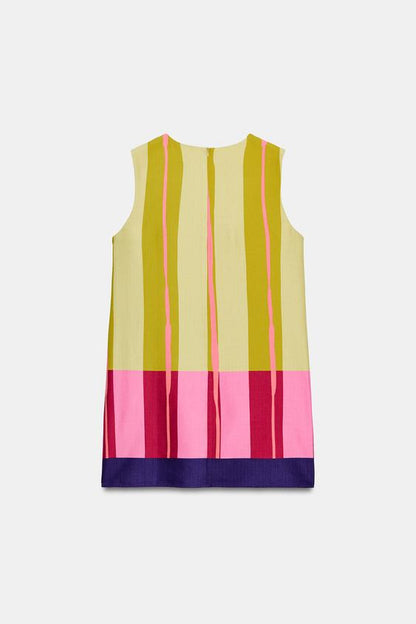 Robe courte à rayures