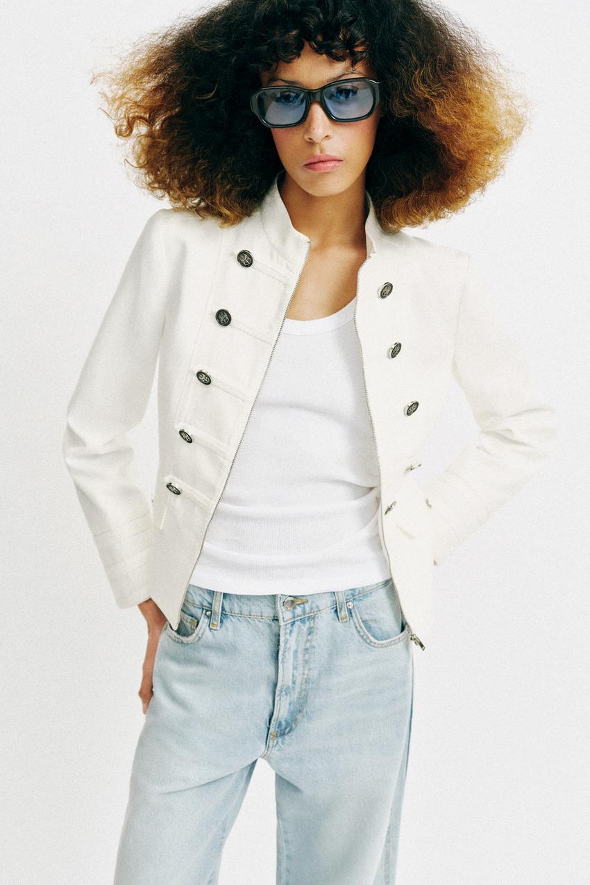 Blazer à col montant et boutons