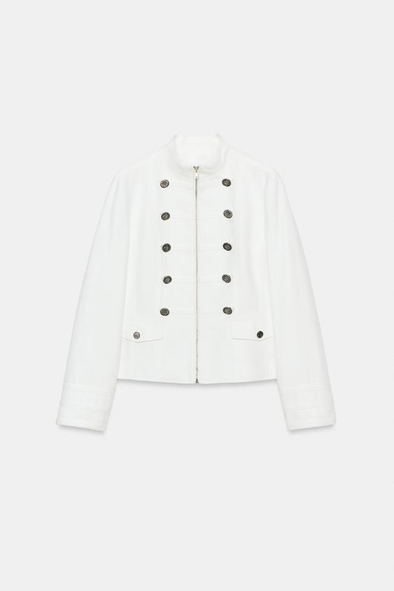 Blazer à col montant et boutons