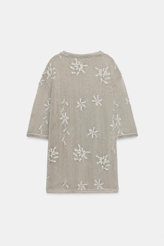 Top oversize en maille à fil métallisé