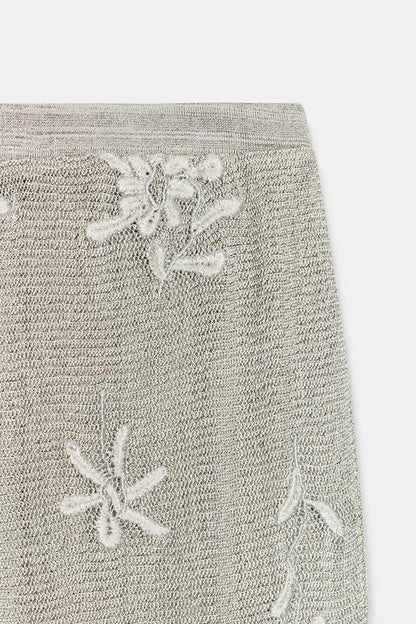 Pantalon bouffant en maille à fil métallisé