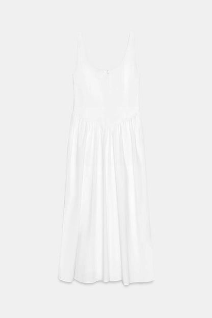 Robe corset midi en popeline