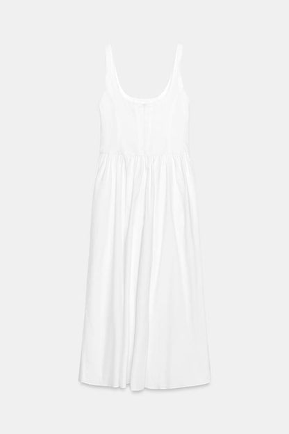 Robe corset midi en popeline