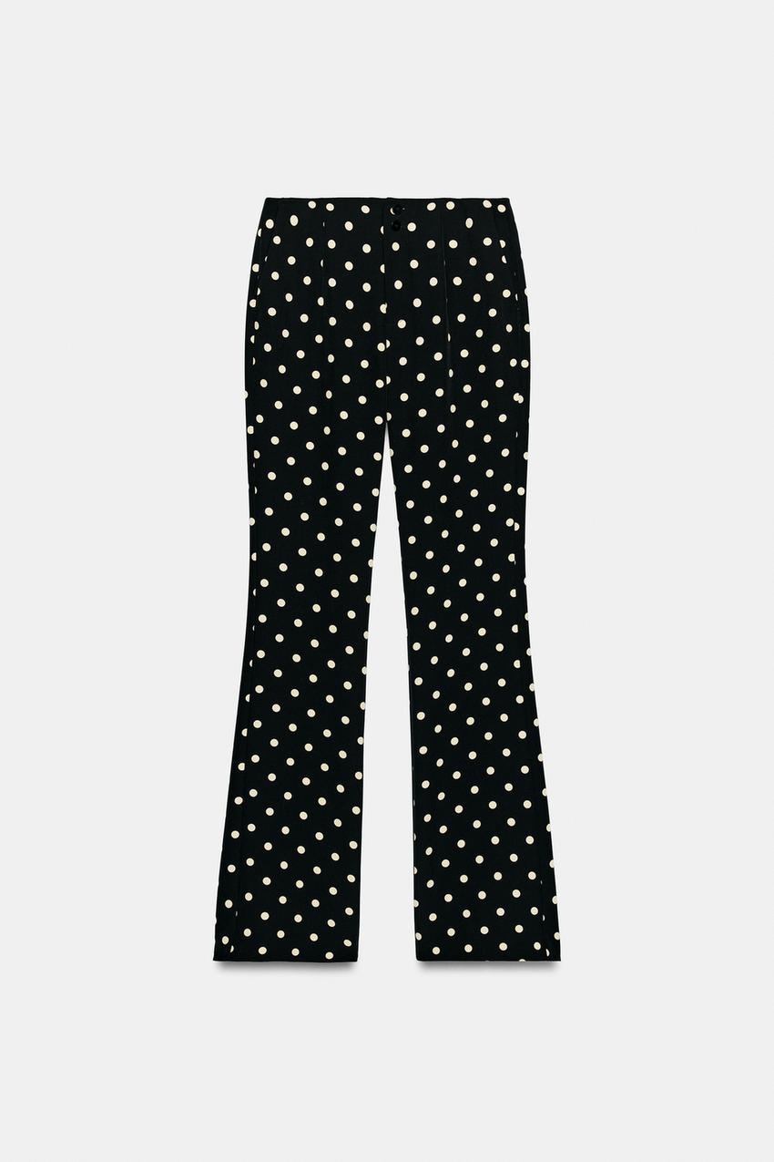 Pantalon coupe évasée à pois
