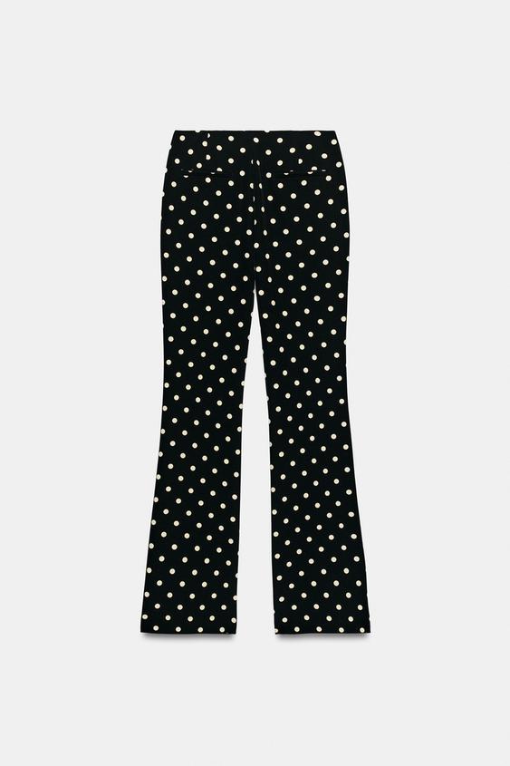 Pantalon coupe évasée à pois