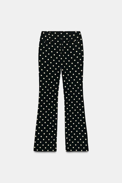 Pantalon coupe évasée à pois