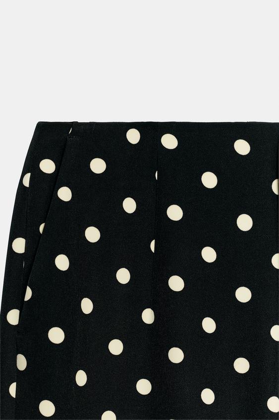 Pantalon coupe évasée à pois