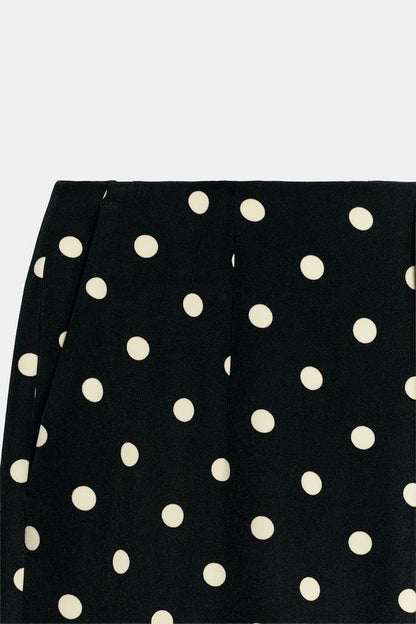 Pantalon coupe évasée à pois