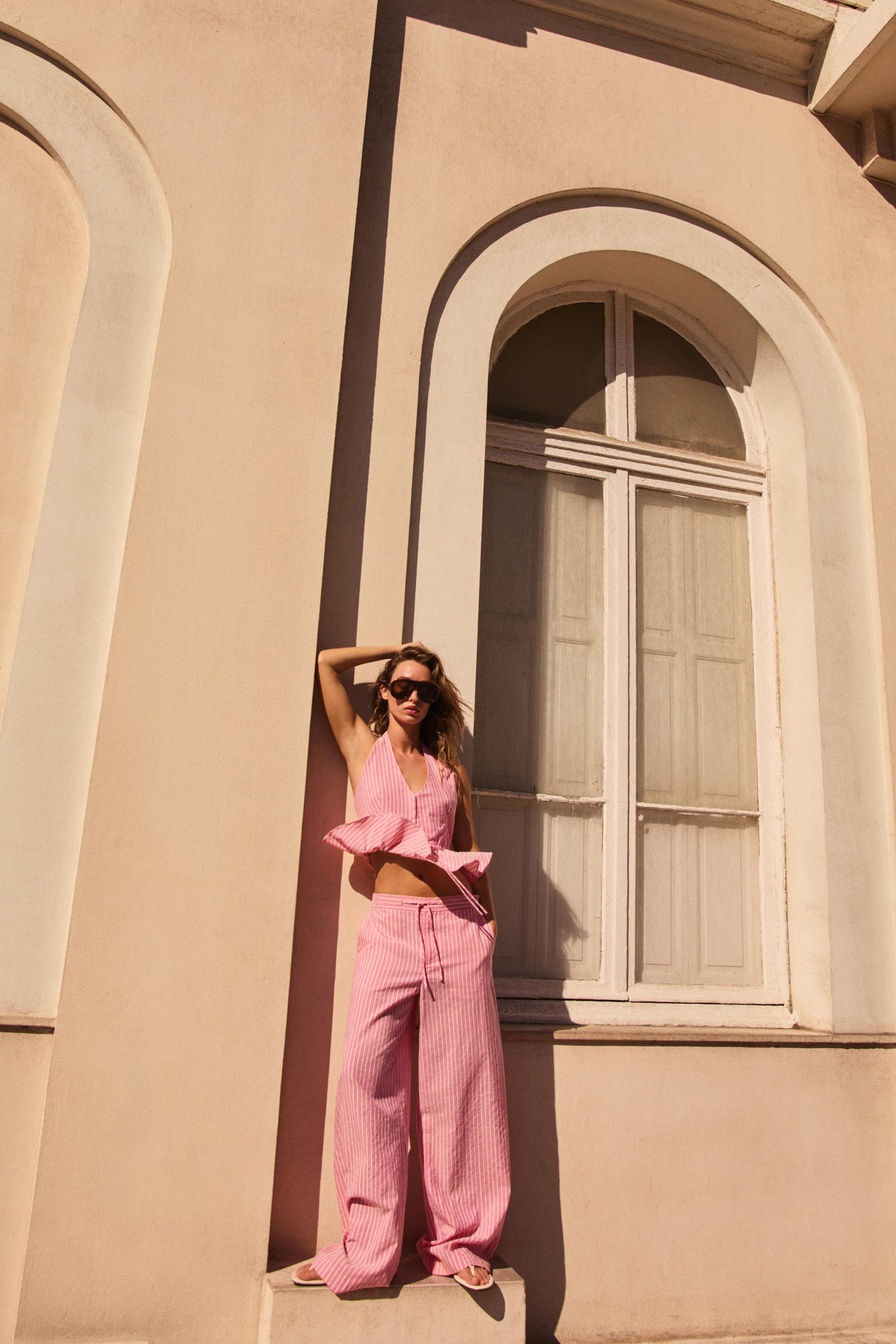 Top peplum à rayures