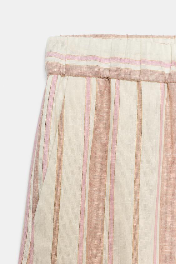 Pantalon large à rayures en fil métallisé