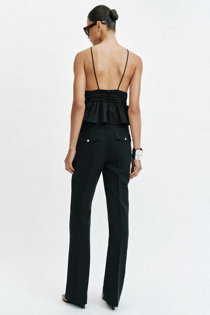 Pantalon coupe évasée à boutons
