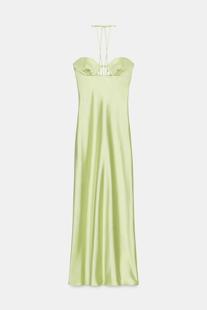 Robe midi satinée