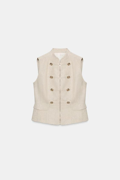 Gilet cintré à brandebourgs