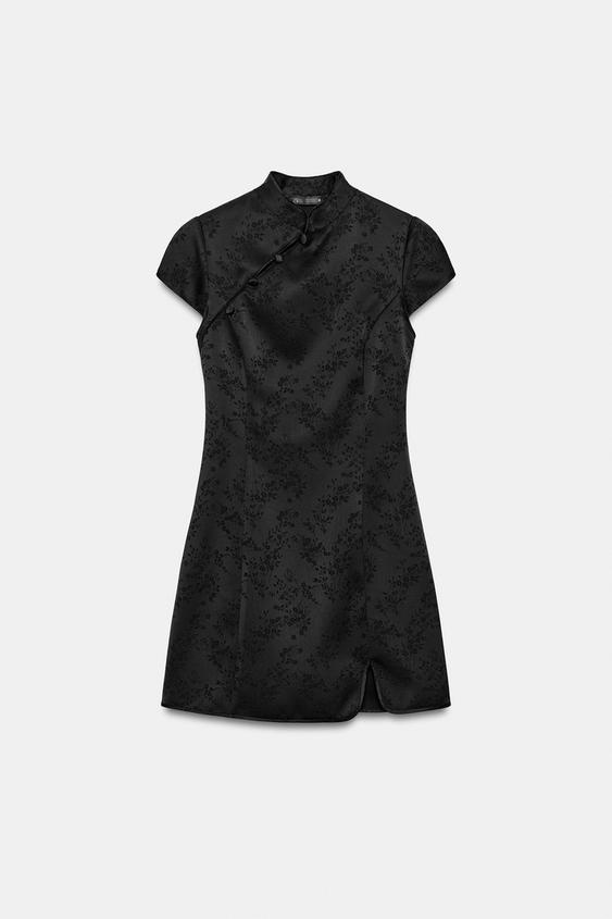 Robe courte en jacquard