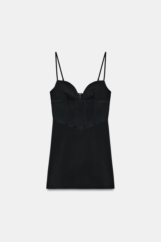 Robe corset contrastée