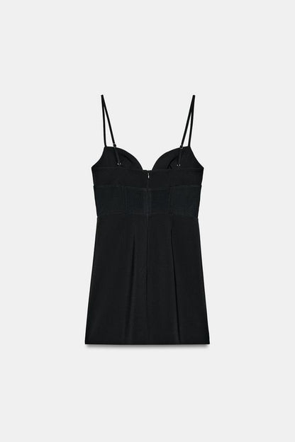 Robe corset contrastée