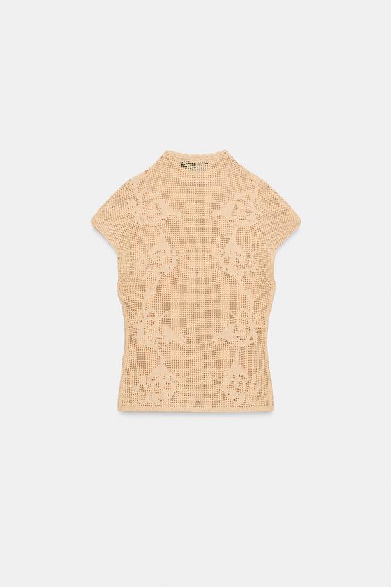 Veste en maille pointelle