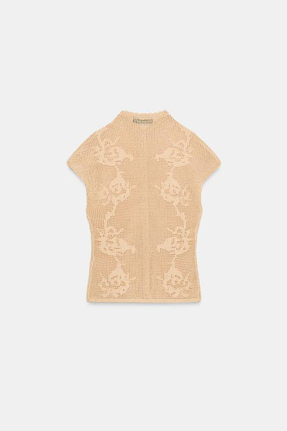 Veste en maille pointelle
