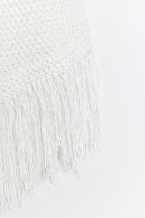 Top en maille à franges