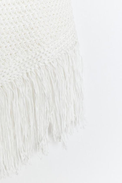 Top en maille à franges