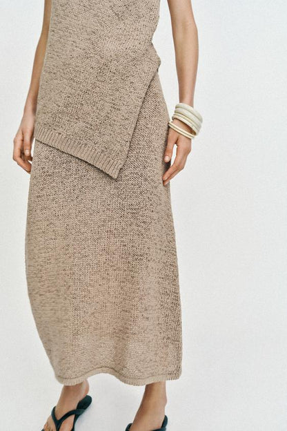Jupe midi en maille