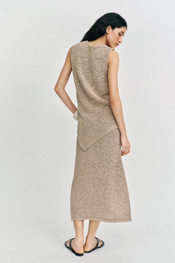 Jupe midi en maille
