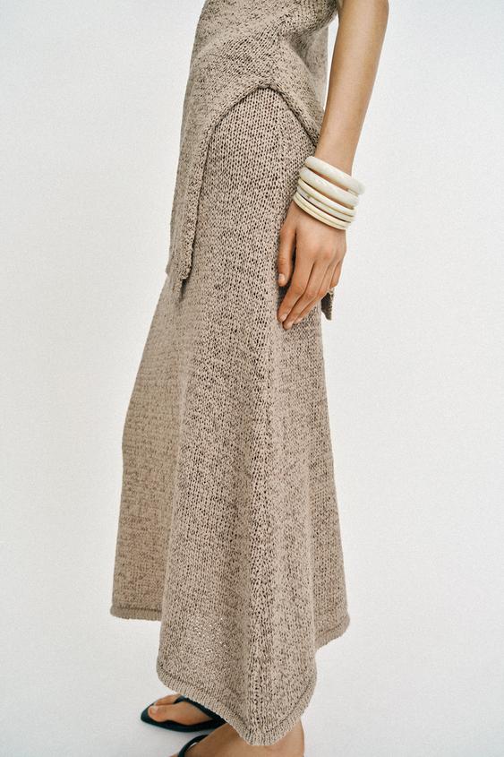 Jupe midi en maille