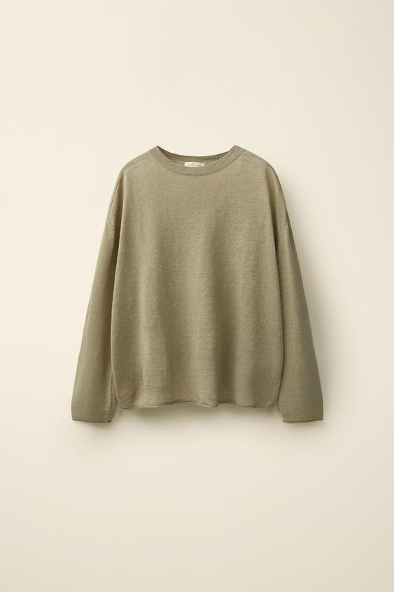 Pull en maille 100 % lin Caramel London x Zara