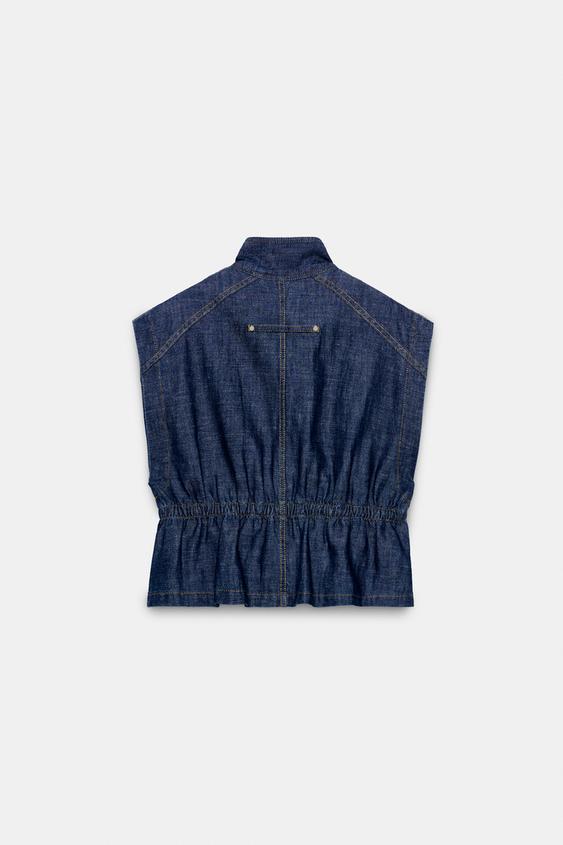 Gilet en lin à taille élastique
