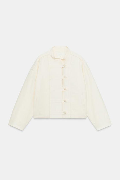 Blouson à brandebourgs en lin