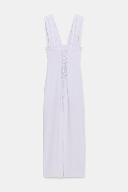 Robe midi à cordons