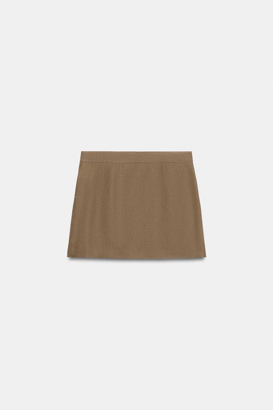 Jupe-culotte en lin à perles